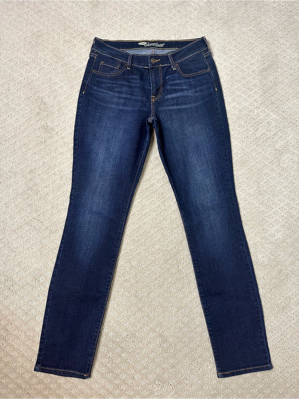 Sz 8 Old Navy dark jeans skinny straight leg stretch like new Sweet Heart